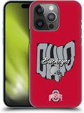 Head Case Designs Officially Licensed Ohio State University Map Football Graphics Hard Back Case Compatible with Apple iPhone 14 Pro