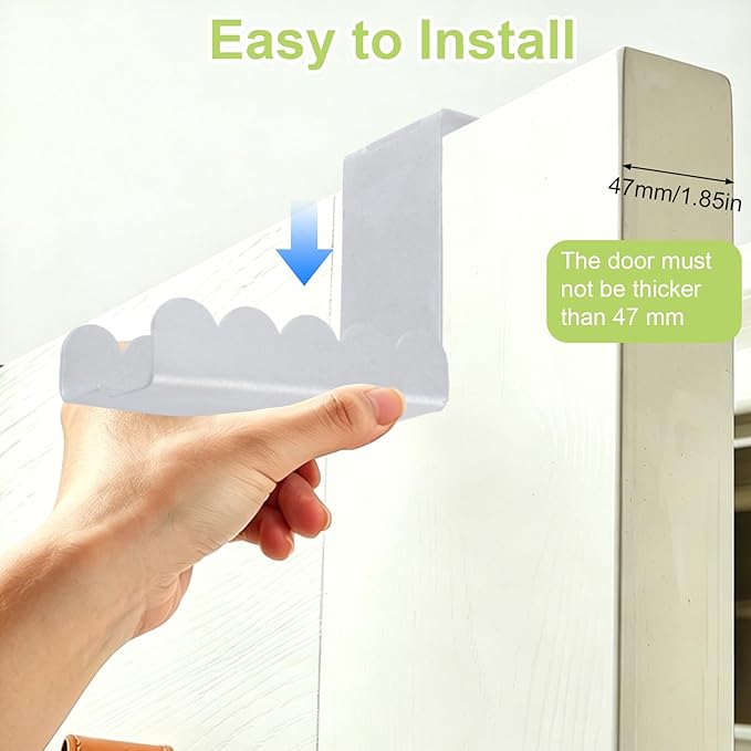 Double-Sided Over Door Coat Rack, 2Pcs Rustproof Iron Door Hooks Over Door Coat Hangers for Saving Home Space(Silver)
