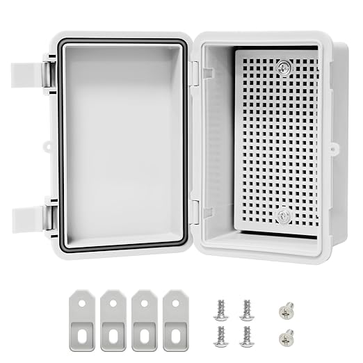 Junction Box, ABS Plastic, IP65 Waterproof Dustproof Universal Electrical Enclosure, Hinged Shell Outdoor and Indoor Usage Project Box, 5.9"x 3.9"x 2.8"(150x100x70mm), Grey