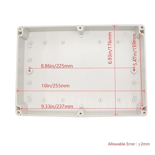Project Box IP65 Waterproof Junction Box ABS Plastic Electrical Boxes DIY Electronic Project Case Power Enclosure White 10.35x7.17x2.36 inch (263 x 182 x60 mm)