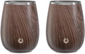 SNOWFOX Premium Vacuum Insulated Stainless Steel Grand Pinot Wine Glass, Chilled Wine Stays Icy Cold, Stemless Cocktail Glasses, Elegant Home Entertaining, Classic Barware, 12oz, Dark Walnut