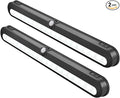 BLS T01LB LED Closet Light Super Bright 20 LED Under Cabinet Lighting Battery Powered/DC Input Wireless Motion Sensing Light, Motion & Light Sensor, Light Beam Adjustable, Black(2 Pack)