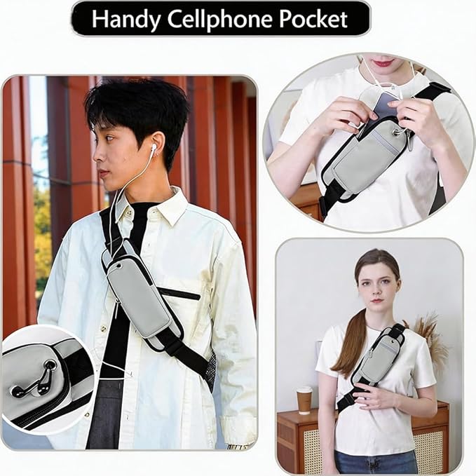 JENAGREEN Sling Backpack Crossbody Sling Bag for Women Men, Multipurpose Travel Hiking Adjustable Chest Bag Casual Daypack