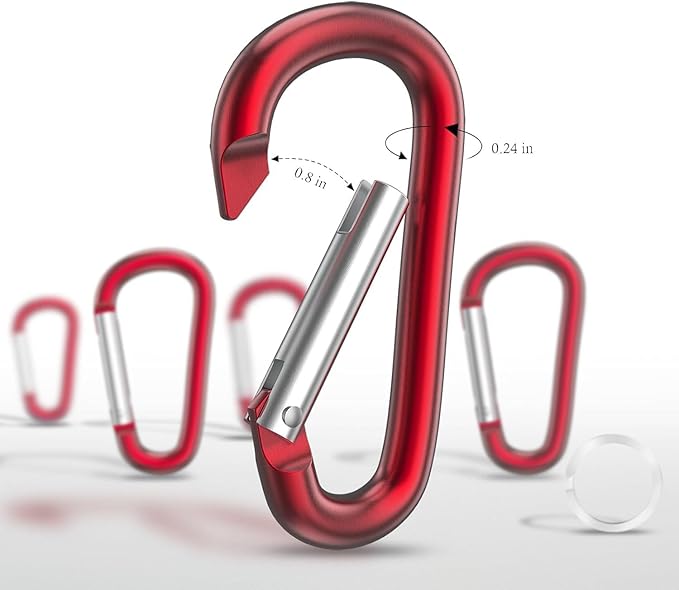 Carabiner Keychain Clip -3" Aluminum Carabiner D Ring, Caribeener Clips, Spring Snap Hook for Keychain Clip