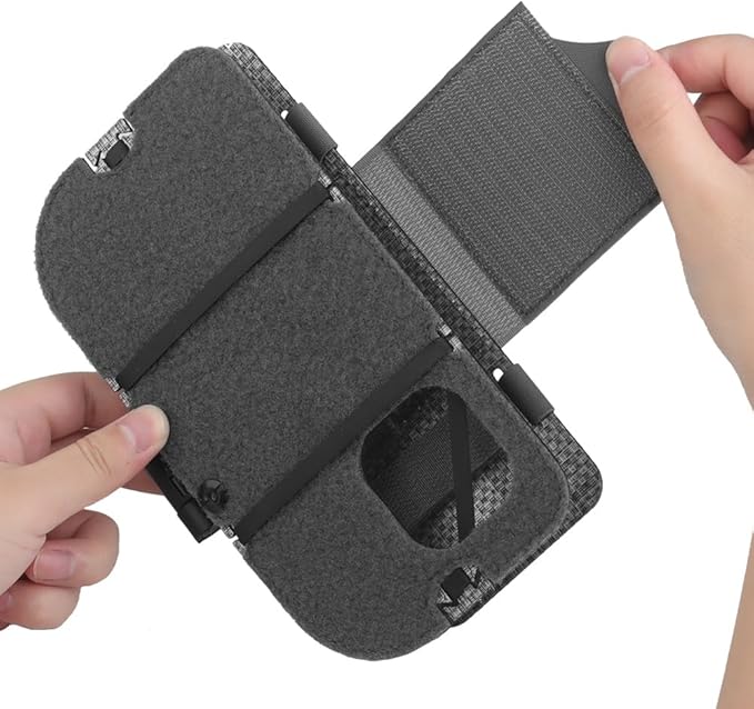 Airsoft Plate Carrier Accessory Molle Phone Mount Outdoor Lightweight Navigation Board for 15Pro, Wide Angle Foldable Phone Holder Chest Rig Hovering Tactical Vest Mount