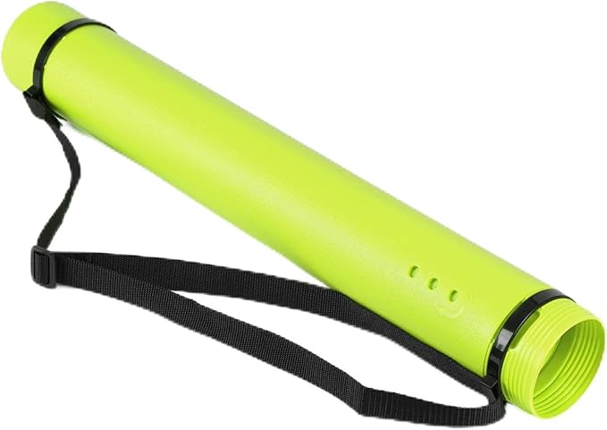 DEWEL Poster Tube, Waterproof Poster Holder Plastic Expandable Poster/Art/Document Storage Tube 24.5" to 40", Adjustable Poster Storage Blueprint Holder with Carrying Strap (Light Green-Large Size)