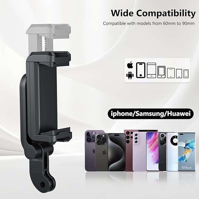 VRIG Phone Holder/Hot Shoe Mount Adapter Kit Compatible with Action Camera GoPro Hero 11 10 9 8 7 6 5, DJI OSMO Action/Action 2, iPhone13 Pro Max, Samsung, Attaching on DSLR Camera or Ring Light