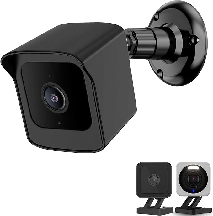 PEF Mount for All New Wyze Cam V4 and V3, Weatherproof Protective Cover and 360 Degree Adjustable Wall Mount Solid Housing for Wyze V4 and V3 Outdoor Indoor Smart Home Camera System (Black, 1 Pack)