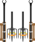 NUERPO 2 Pack String Light Poles,Metal Poles for Hanging Outdoor Light Strings,2 Pack 10 FT Light Poles Stand for Outside Garden,Patio,Wedding,Backyard,Deck,Party