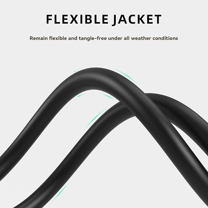 6ft Outdoor Extension Cord for Christmas Decorations- 16/3 Heavy Duty SJTW Waterproof Black Electrical Cable with 3 Prong Grounded Plug for Safety, Great for Lawn and Major Appliances