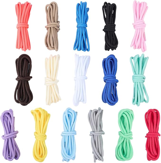 32 Strands 16 Colors 4mm Paracord Keychain Rope Keychaincord 105 FT Polyester Multifunction Rope String Shoelace Cord for Keychain Making Lanyard Purse Handbag Decoration Accessories DIY