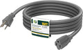 EP 15 Ft Outdoor Extension Cord - 16/3 SJTW Gray Electrical Cable with 3 Prong Grounded Plug