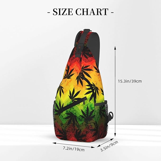 Marijuana Leaves Sling Bag For Women Men Fashion Print Backpack Crossbody Shoulder Bag Sling Backpack Chest Bag Travel Hiking Casual Sport Daypack