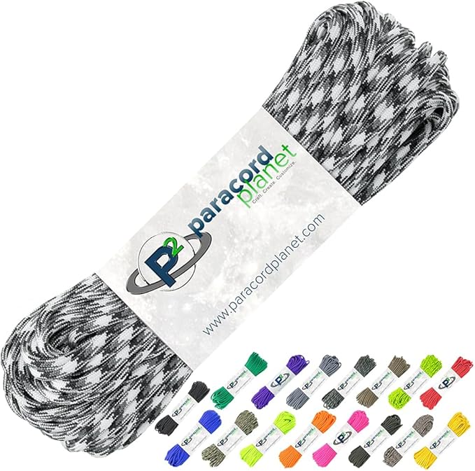 Paracord Planet 100' Hanks Parachute 550 Cord Type III 7 Strand Paracord Top 40 Most Popular Colors (Urban Camo)