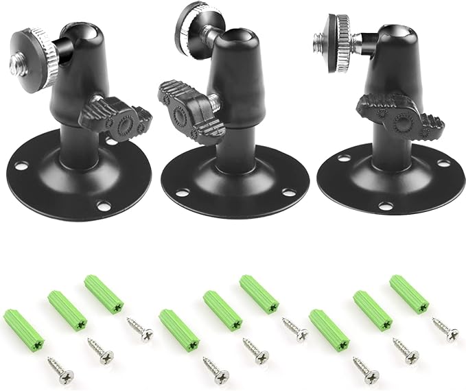 Camera Bracket Mount 3 Pcs Security Wall Mount for Oculus Sensor Arlo, Arlo Pro,Metal Security Camera Bracket Outdoor Indoor Oculus Rift Mount Bracket 360° Rotation 1/4" Screw Camera Wall Mounts