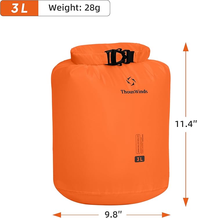 Thous Winds Ultralight Dry Bag, (3L,6L,12L,24L,36L) Waterproof Storage Sacks for Organization, Backpacking, Travel, Boating, Gear Protection