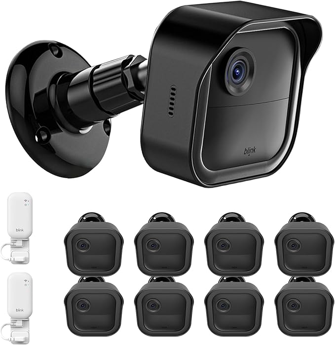 All-New Blink Outdoor Camera Surveillance Mount, 8 Pack Weatherproof Protective Housing and 360 Degree Adjustable Mount for Blink Outdoor 4/Outdoor 2K+/3rd Gen Camera, Black (Camera Not Included)