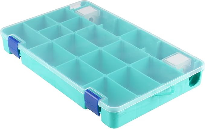 Shakespeare Tacklebox Fishing Tackle Storage, Green Swirl, 4-Pack, Customizable, Dual-Latching System, Built-In Rod Holder, Compact, Lightweight