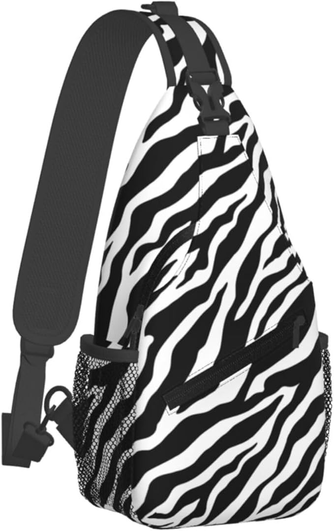 Animal Zebra Print Sling Bag For Women Men Fashion Backpack Crossbody Shoulder Bag Sling Backpack Chest Bag Travel Hiking Casual Sport Daypack