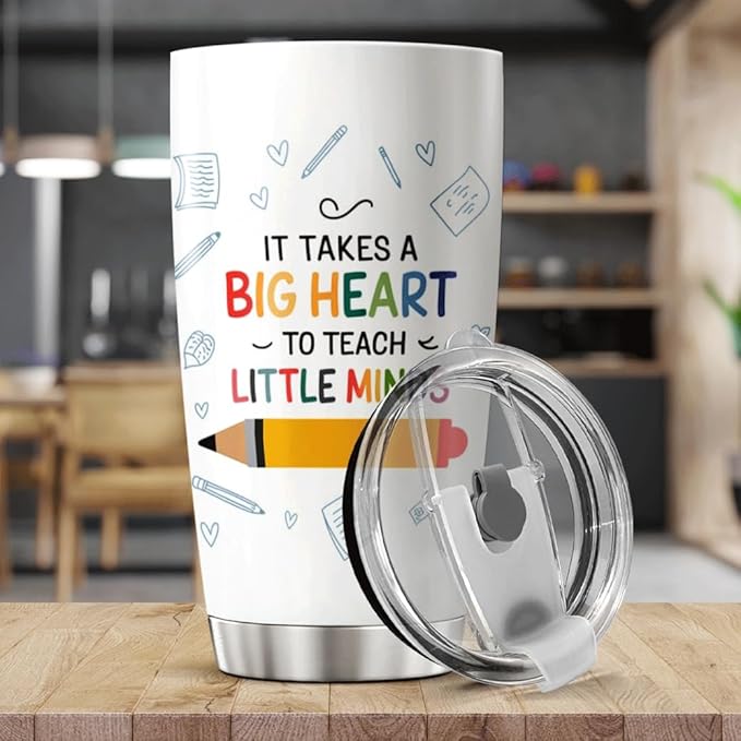 CUBICER Colorful Crayon Teacher Quote Design 20 Oz Tumbler For Educators Stainless Steel Travel Mug Appreciation Bottle Coffee Drink Outdoor Iced Heat Hot Cool