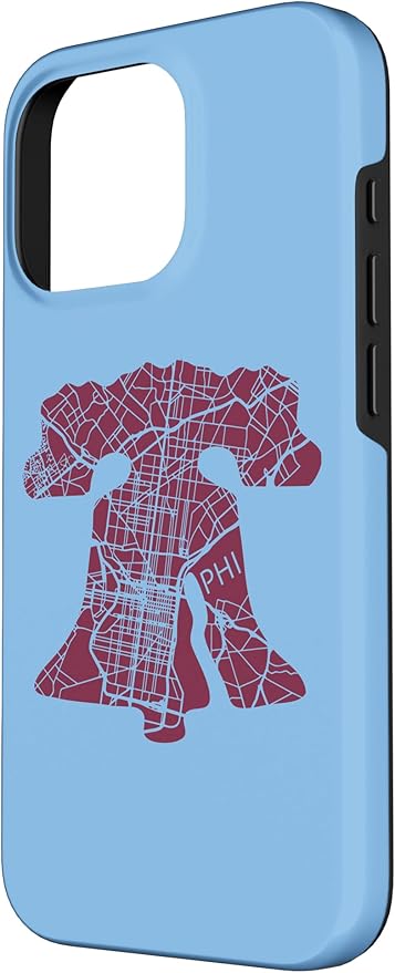 Philadelphia Street Map Liberty Bell Vintage Maroon Philly Case for iPhone 16 Pro