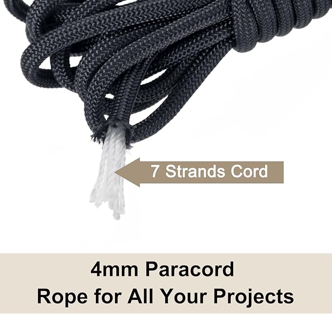 550 Paracord Rope 10ft, 4mm Thin Paracord Nylon Cord 7-Strand Core [for Tent Camping Outdoor Gear] - Navy Blue