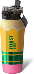 Frost Buddy 16oz Insulated Water Bottle with Straw & Chug Lid | Leak-Proof Stainless Steel | 24-Hours Cold | Sweat-Proof, Cup Holder Friendly | Ideal for Gym, Travel, Sports & Everyday Hydration