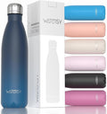 WATERSY Stainless Steel water bottles,17oz/500ml Insulated Water Bottles,Blue Green metal water bottle Keeps Drink Cold and Hot,BPA Free kids water bottles for School,Gym,Travel,Sports
