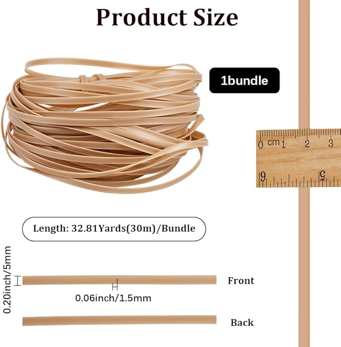 GORGECRAFT 30m*5mm Rattan Weaving Wicker Outdoor Light Gray Synthetic Rattan Roll Wicker Repair Kit Flat Cord Webbing Basket Weave Patio Chair Sofas Repair Supplies for Lawn Furniture Garden