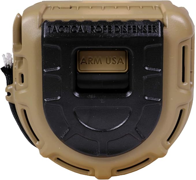 Atwood Rope MFG Tactical 550 Paracord Parachute Cord Rope Dispenser 50ft Spool TRD | Cutting Blade, Belt Clip, Cord Grip, View Port, Integrated Ruler