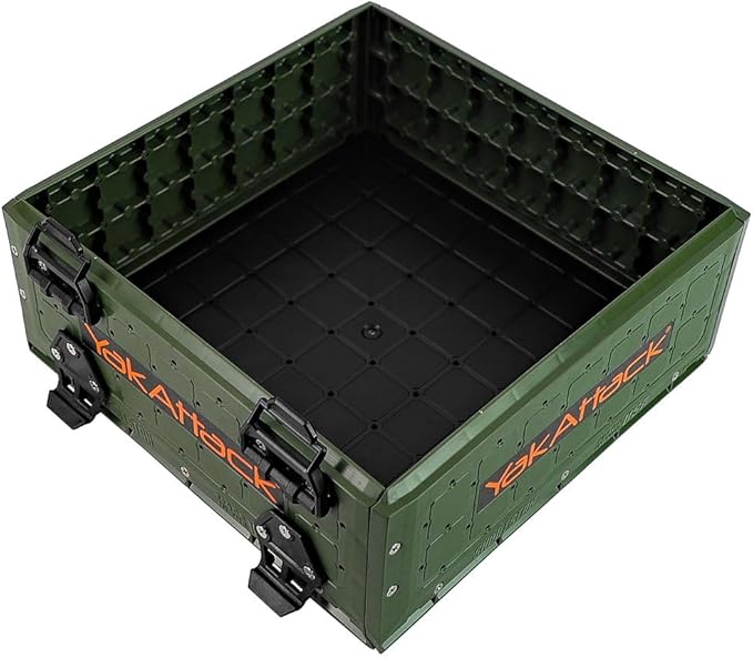 YakAttack ShortStak Upgrade Kit for BlackPak Pro - Ranger Green | 13" x 13" Kayak Crate System | Stackable Gear Storage Add-On with GridLoc Panels, Hinges, & Latches | Fishing Organization Accessory