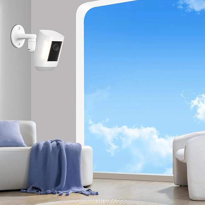 Wall Mount for Ring Spotlight Cam Battery and Ring Spotlight Cam Plus/Pro (Battery), 360°Adjustable Security Wall Mount Bracket for Ring Cam Indoor/Outdoor Use (Camera Not Included)