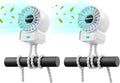 2 Pack Multifunctional Portable Stroller Fan 4 Speed 6600rpm High Speed Usb Rechargeable Personal Mini Handheld Fan Extended Tripod For Desktop Winding Kids Bed Treadmill Bike Golf Cart Outdoor Travel