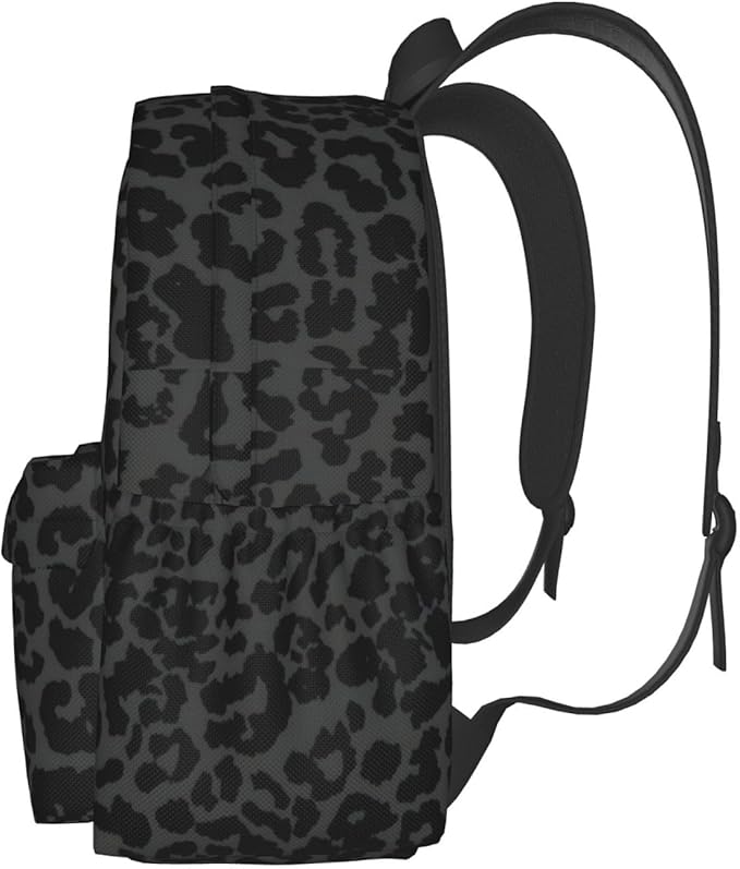 cfpolar 17 Inch Backpack Dark Gray Cheetah Leopard Print Laptop Bag Shoulder Bag School Bookbag Casual Daypack For Boys Girls
