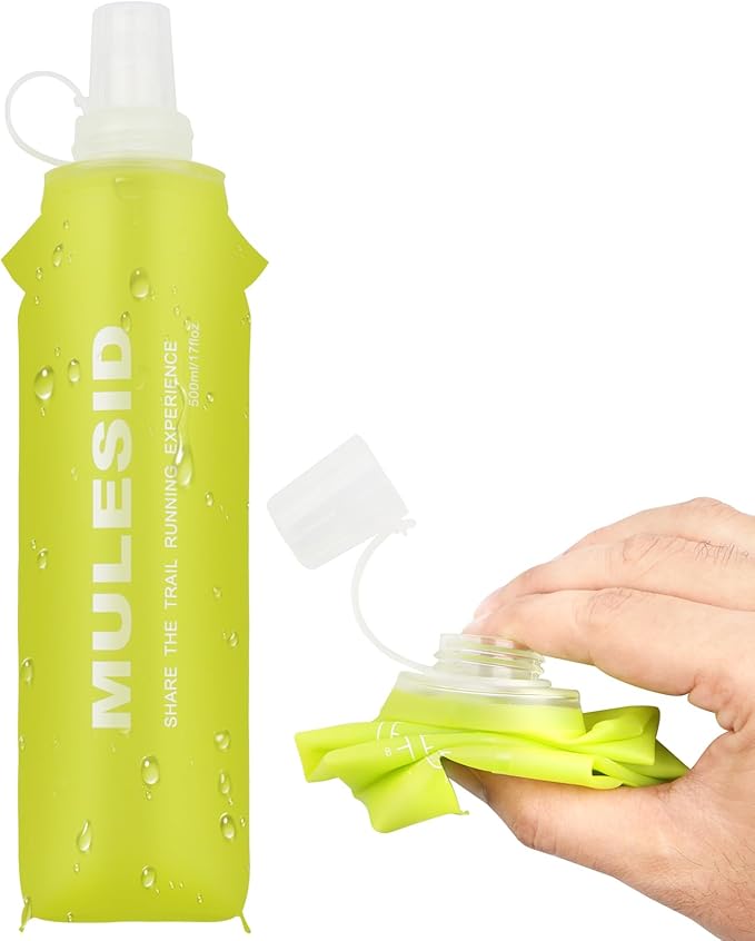 Soft Flask Running Bottles Collapsible Water Bottle Foldable for Traveling Running Vest Collapse Hydration TPU 250ml 500ml for Runner (500ml/-1pcs)