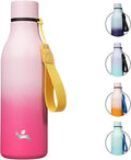 Konokyo Insulated Water Bottle with Strap,18 oz Double Wall Stainless Steel Vacuum Bottles Metal Water Flask,Cherry