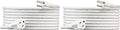 Amazon Basics Indoor Extension Cord, 3 Prong Outlet Extender Power Cord, 13 Amps, 125V, 15 Foot, White, 2-Pack
