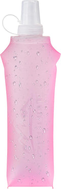 Zelvot Running Vest Soft Flask, BPA-Free 500ml Collapsible Water Bottle for Hydration Backpack, Folding Running Water Bottle for Marathon Hiking Cycling Climbing (Pink, 500 ML)