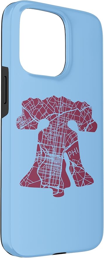 Philadelphia Street Map Liberty Bell Vintage Maroon Philly Case for iPhone 15 Pro Max