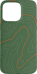 Backcountry Topo Guide Orange Lines Topographical Map Case for iPhone 15 Pro Max