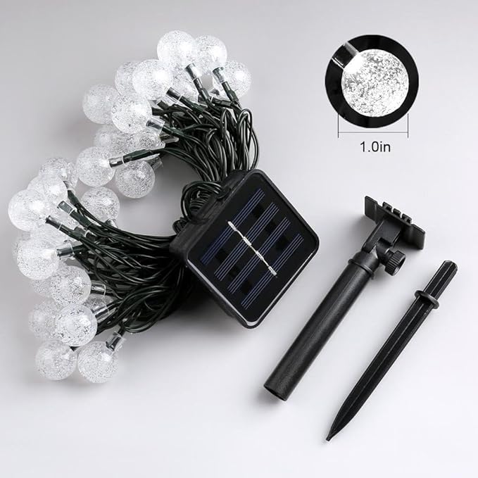 Toodour Solar String Lights Outdoor, 36ft 60 LED Globe String Light with 8 Mode, Waterproof Crystall Ball Lights Solar Patio Lights for Garden, Lawn, Patio, Gazebo, Yard, Outdoor Decor - Blue
