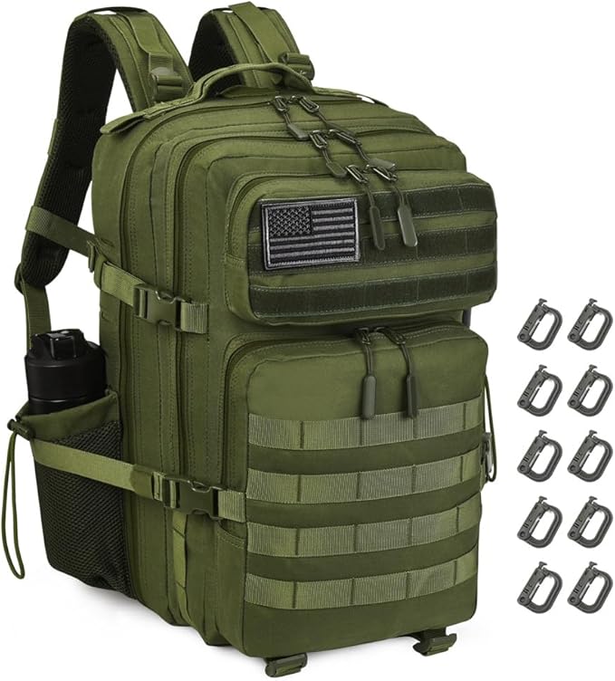 45L Tactical Backpack for Men Women, Military Assault Pack with MOLLE, Large 3 Day Bug Out Bag for Hiking Camping