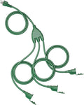 SURAIELEC Outdoor Extension Cord with Multiple Outlets,1-3 Multi Plug Splitter, (8+8+8+8) 32FT Total, 16FT End to End, 16/3C SJTW, for Landscape, Christmas Lights, Halloween Decorations, Green