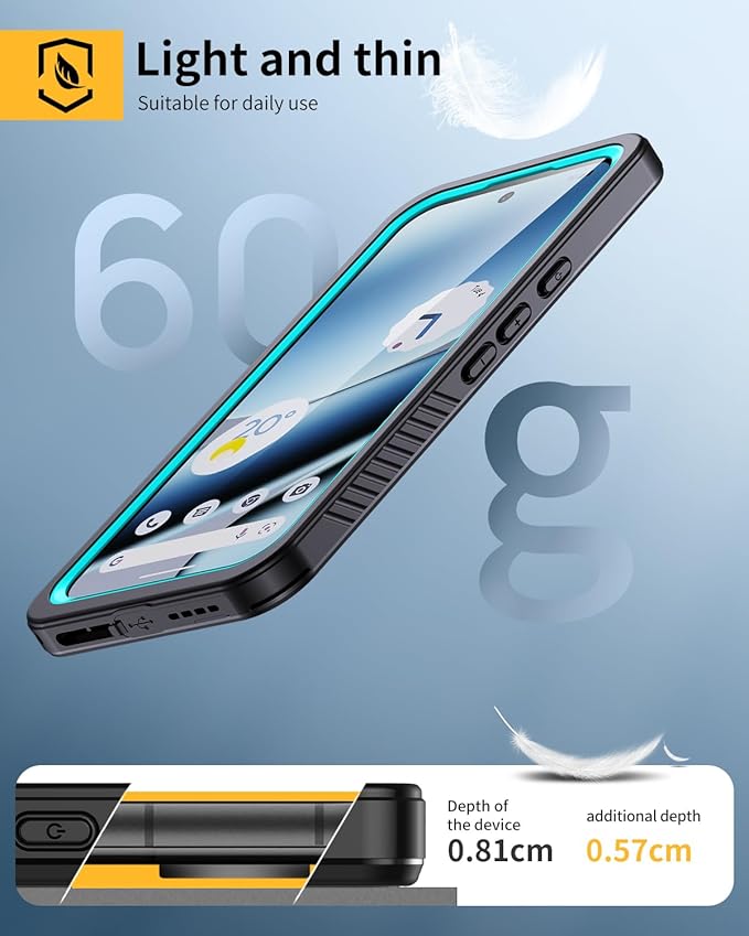 Lanhiem Pixel 10 Pro Case, IP68 Waterproof Dustproof Case with Built-in Screen Protector, Rugged Full Body Shockproof Protective Clear Cover for Google Pixel 10 Pro 6.3 Inch, Blue