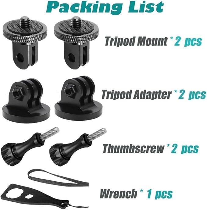 Aluminum Camera Tripod Adapter 1/4"-20 Conversion Adapter Mounts Compatible with Gopro Action Cameras Insta360 and Other Standard 1/4 Accessories, Quarter Inch Mount Adapter (Type EE)