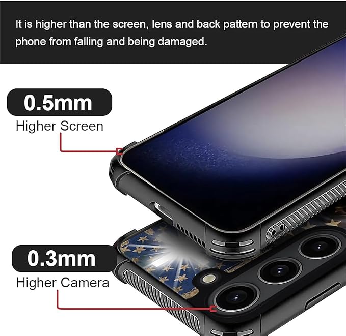 for Samsung Galaxy S23 Plus Case, Red American Flag Horse Cross Pattern Graphic Design Girl Boy Soft Silicone Hard Acrylic Shock Protection for Samsung Galaxy S23 Plus
