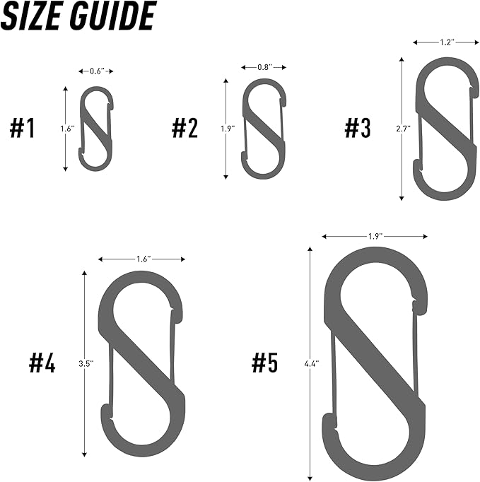 Nite IZE S-Biner Stainless Steel Dual Carabiner #2, Dual Gated Carabiner for Keys and Gear, 3 Pack, Black/Stainless