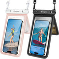 Rynapac IPX8 Waterproof Phone Pouch 2 Pack, [Up to 8.5''] Double Space Waterproof Phone Case with Lanyard for iPhone 17 16 15 14 Pro Max, Cellphone Dry Bag for Beach Vacation Cruise Essentials