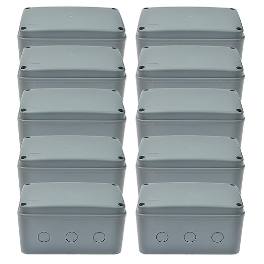 Nineleaf Waterproof Electrical Box IP66, Plastic Junction Box 7.1"x4.5"x4" (181x111x100mm), Outdoor Weatherproof Project Enclosure, Grey, Fits M20 Cable Gland,10PK