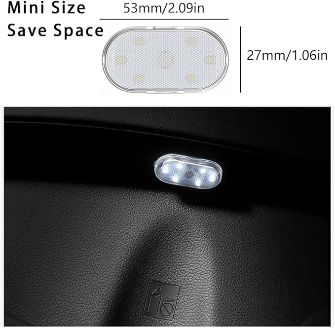 Mini LED Closet Light Wireless Touch Light USB Rechargeable Multi Color Cabinet Lighting for Bedroom Wardrobe Counter Kitchen (4Pcs/Pack) (White)